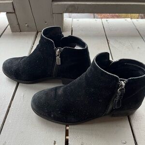 Black Blondo waterproof suede Ankle Boots with Zipper